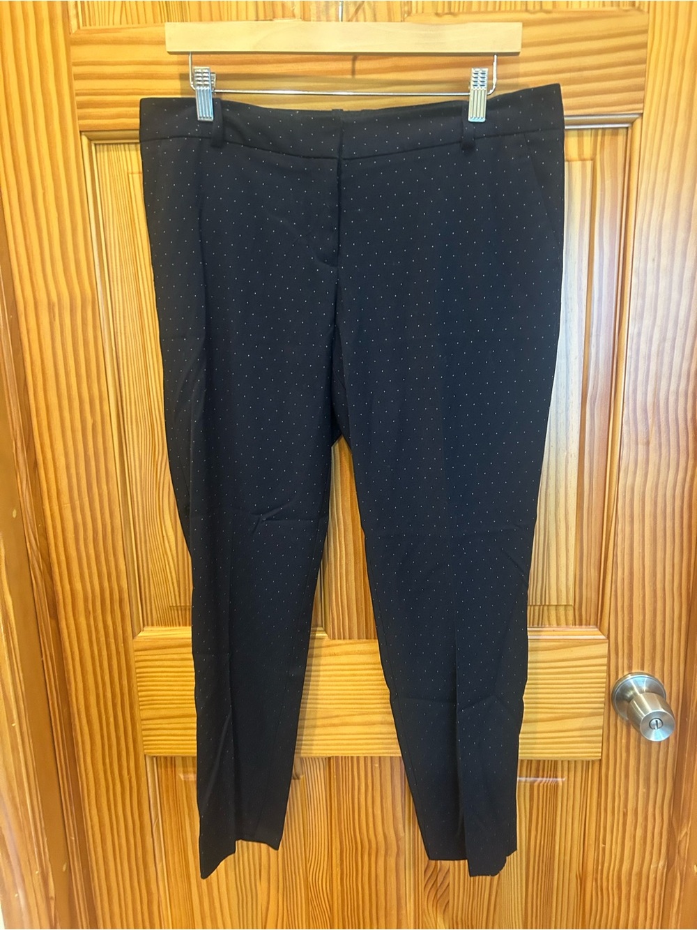 Navy Blue and Polka Ankle Dress Pants